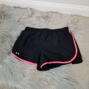 Under Armour Black Lightweight Shorts Pink Lined